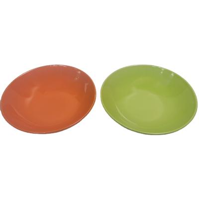 China Viable Hot Sale Kitchenware High Quality Porcelain Glazed Color Deep Dinner Dish for sale