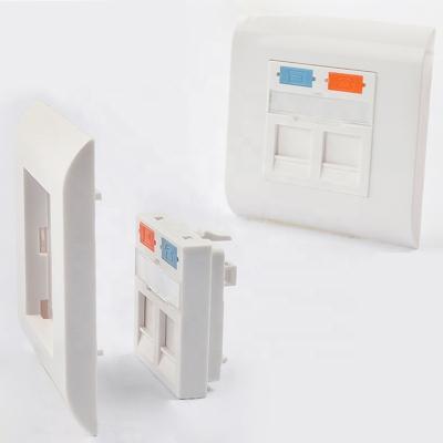 Cina With Double Shutter Left Shutter Faceplate RJ45 Wall Plate Computer Spares Telephone Socket Faceplate in vendita