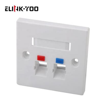 中国 Suitable rj45 for british type wall mounted amp faceplate 2 port with mark 販売のため