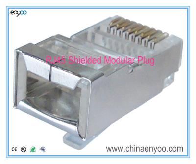 China Cat6 Termination Shielded RJ45 Plugs / Modular Connectors For Solid And Strand Te koop