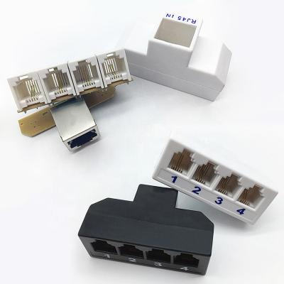 Cina Teleommunication Telephone Splitter Ethernet RJ45 8P8C Female To Female 4-Port RJ11 6P4C Adapter Connector in vendita