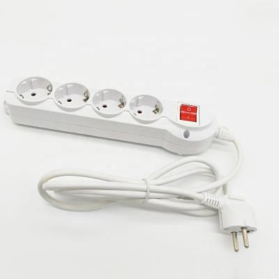 China PC 1.5 Meter Extension Lead 4 Way Type E/F Schuko Sockets With EU Plug for sale