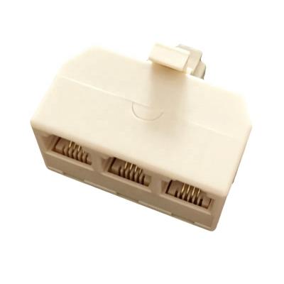 Cina Teleommunication Wholesale 1Male Plug to RJ11 Ethernet LAN Splitter Cable Adapter 2 Way Supplement Adapter Female Connector 6p4c in vendita