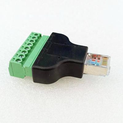 China Easy Use PCB RJ45 Male To 8 Pin Screw Term Block Terminal Connector adapror for sale