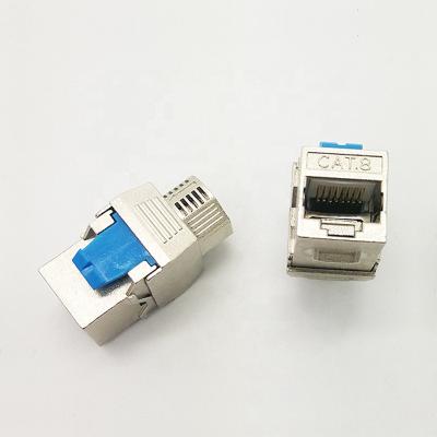 Chine Cat8 Keystone Jack Cat 8 RJ45 STP Zinc Alloy Toolless Type Termination Shielded Keystone Jack Adapter à vendre