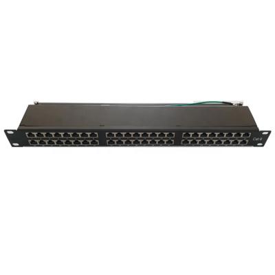 China 48 Port 1U Cat6 STP Rectangle Metal Shielded Patch Panel for sale