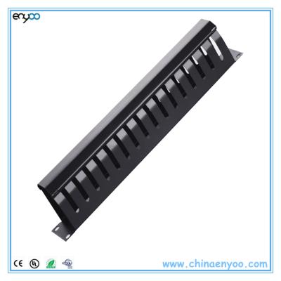 Chine Horizontal Cable Management 16 Way Metal Cable Manager 1U With Double Hinged Cover For 19