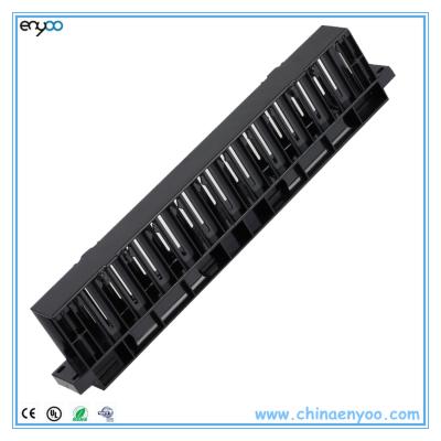 China 1U Horizontal Plastic Cable Management Cable Management Panel With Cover en venta