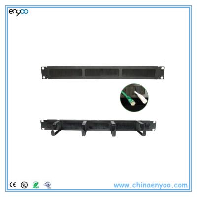 China Cable mamagement and dust proof 1U 19 inch racks D-ring brush cable management panel with brush grommet zu verkaufen