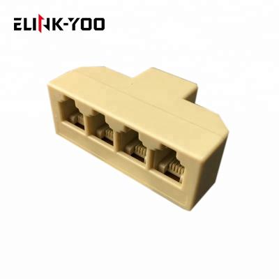 China female rj11 to rj11 ports 4 telephone line splitter TL4RJ11CM Te koop