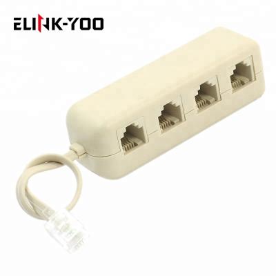 China RJ11 6P4C M To 6P4C F 4 Way Telephone Extension Cable Jack Splitter TL4RJ11CMCORDS for sale