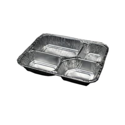 China Disposable Heat Resistance Aluminum Foil Container Thickness 9 Pie Filters 3 Compartment Aluminum Round Alfoil Trays for sale