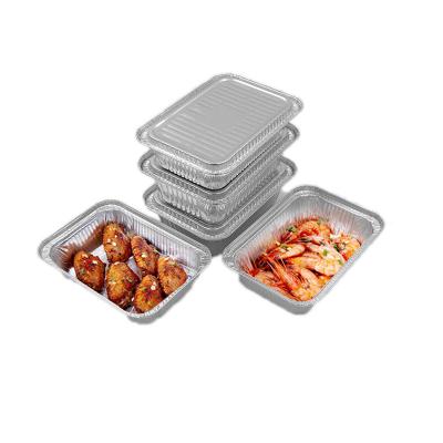 China Different Size Heat Resistance Wholesale Price Lid Paper 700ML 800ML 1050ML 1700ML Lunch Box Aluminum Foil Takeout Container In Africa for sale