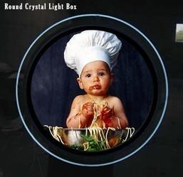 China Round Acrylic Crystal Slim LED Light Box 12V / 24V Photo Frame for sale