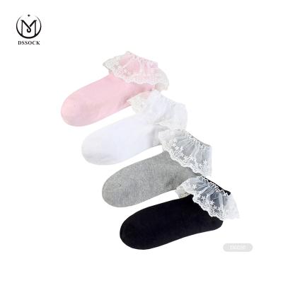 China DS D042 QUICK DRY lace ruffle socks women ruffle socks women's tendril socks for sale