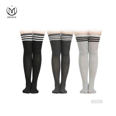 China DS F153 plus size black and white QUICK DRY over the knee socks sexy thigh high socks for girls for sale