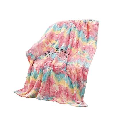 China PORTABLE Super Soft Home Office Flannel Throw Blanket Bright Glow in Dark Blanket for Kids Gift for sale