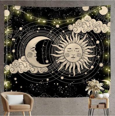 China Beautiful Decoraion Bonfull in the Black Tree of Life Sun and Moon Print Tapestry Stock Home Decor Wall Hanging Wholesale for sale