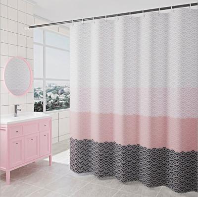 China 100% Luxury Printing Bonfull Polyester Size Water Proof Shower Curtain Sustainable Thickness 100% Printing Shower Curtains For Bathroom for sale