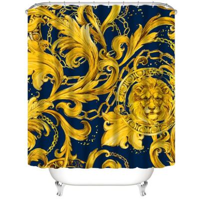 China Bonfull Viable Lion Modern Shower Curtain Black And White, Heavy Duty Fabric With Quality Bathroom Interesting Shower Curtain for sale