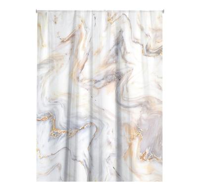 China Sustainable Custome 3D Digital Printing Pattern 12 Colorful Marble Hooks Waterproof Bathroom Shower Curtain for sale