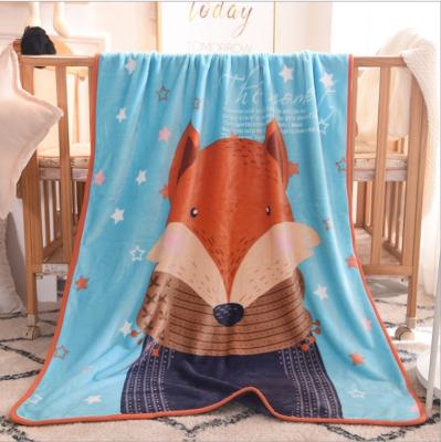 China Bonfull Anti-Static Cloud Ermine Baby Blanket Children's Blanket Cartoon Printing Children's Flannel Coral Blanket for sale