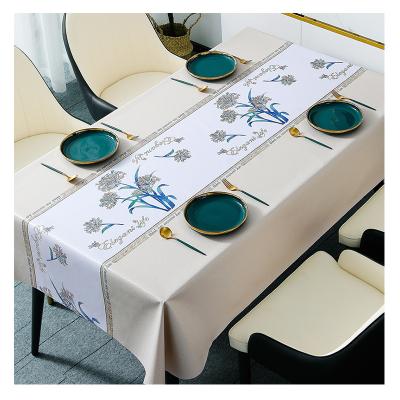 China Banquet Table Decoration Stretch Table Cloth Waterproof Water And Oil Resistant Table Covers for sale