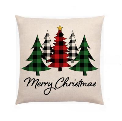 China Christmas 2021 Printed Pillow Case Cover 18x18 Merry Christmas Decor Pillow Case Anti-Static for sale