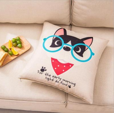 China Bonfull Polyester Couch Cushion Cover Print Pillow Case Elk Design Cushion Anti-Static Linen Canvas Cover For Couch Home Decorative for sale