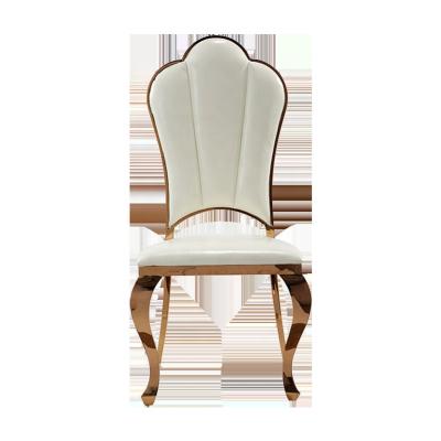 China Modern White Wedding Chairs Custom Cushion Stainless Steel Banquet Chair for sale