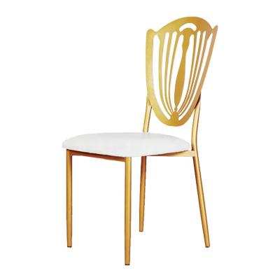 China Wholesale Modern Phoenix Reception Chair Gold Metal Wedding Chair Cushion Cross Back Wedding Event Chairs for sale