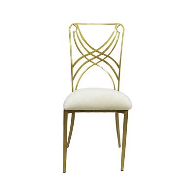 China Modern Metal Frame Dining Chair For Wedding Events Hotel White Outdoor Iron Furniture Modern High Density Sponge for sale