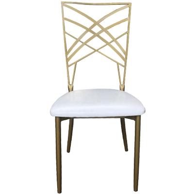 China Wholesale Modern Hot Selling Modern Custom Color Gold Iron Cheap Chair Dining Throne Banquet Hotel Bamboo Wedding Chair for sale