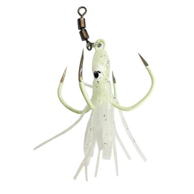 China Waterproof Feather Four Claw Luminous Squid Thrill Neritic Squid Hook for sale