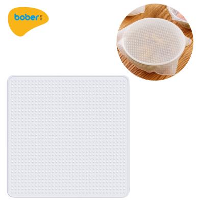 China Durable Silicone Food Saver Silicone Stretch Lids Moisture Proof Reusable 3 Set Covers Silicone Wrap For Food for sale