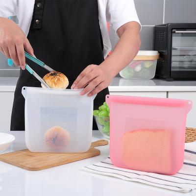 China Sustainable Silicone Food Storage Bags Food Storage Covers Squeeze Fruit Heat And Cold Resistance Silicone Bags for sale