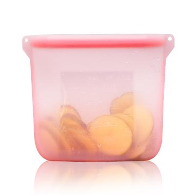 China 100% Sustainable Food Grade Silicone Reusable Size Storage Snack Food Bag for sale