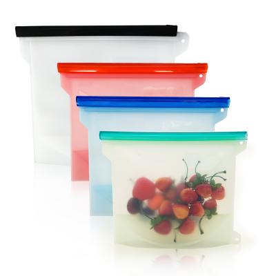 China Sustainable Reusable Silicone Food Storage Bag Keeping Fresh Storage Bag Silicone Food Storage Bag for sale