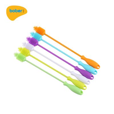 China Long Handle Baby Silicone Viable Glass Bottle Trp Kitchen Small Plastic Cleaning Brush for sale