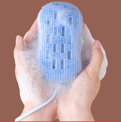 China EXFOLIATE High Quality Household Silicone Sponge Soft Bubble Scrubber Double Sided Bath Brush for sale