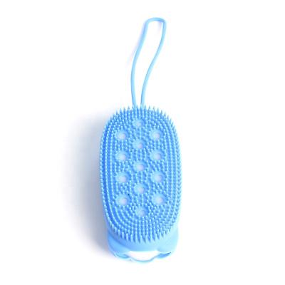 China All Natural Creative Double Sided Skin Scalp Massage Brush Bubble Bath Silicone Shower Clean Brushes for sale