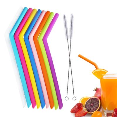 China 100% Viable Hot Sale Food Grade Silicone BPA FREE Silicone Straws Factory Directly,Reusable Silicone Drinking Straw,Amazon Supplier for sale