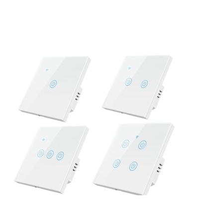 China Neutral Smart Home 220-240V, AC 50-60HZ Low Price Guaranteed Quality Inteligente Light EU 2gang Wifi Switch Fireproof PC - for sale