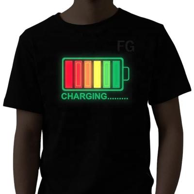 China Larger view image anti-shrink make led t-shirt/programmable led t-shirt/flash t-shirt for sale