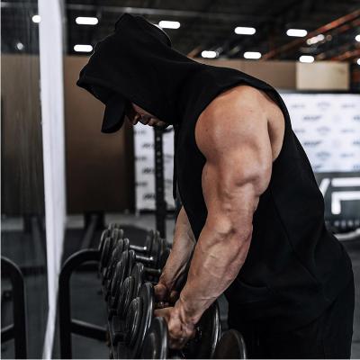 China Hot Selling Casual High Quality QUICK DRY Fitness Hooded Gym Cotton Tops Empty Tank Tops For Men for sale