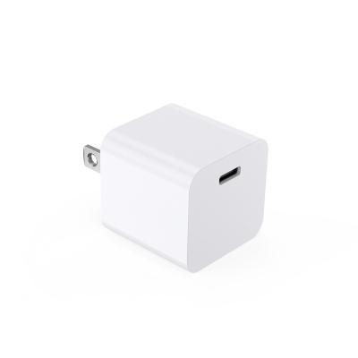 China Fast Charging USB-A QC3.0 20W Wall Mount Adapter Mobile Phone Adapter Palladium USB-A Type-C Charger For Apple iPhone for sale