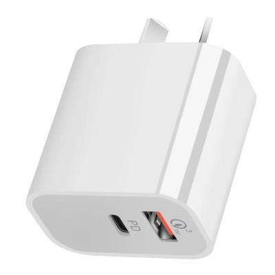 China Mobile Phone New Product PD Fast Charging PD 20W 18W Quick Charge QC Wall Charger for sale