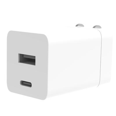 China USB Type C Cell Phone Wall Phone Wall Charger A 3.0 Palladium Fast Charging 45W Dual Port Charger For For iPhone Xiaomi Huawei Samsung for sale