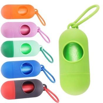 China Viable Viable Wholesale Dog Waste Poop Bags Dispenser Bullet Shape Dispenser With Poop Bags for sale