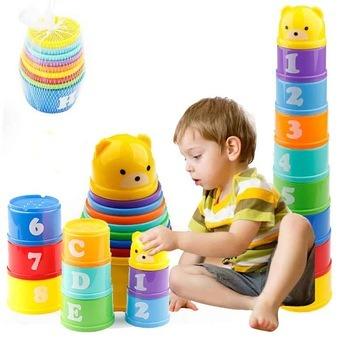 China .inactive educational. Baby Idle Math Amazon Cute Cup Toy Stacking Educational Stack Cups Count ABS Plastic Number Letter Stack Toy For Kids Gift for sale